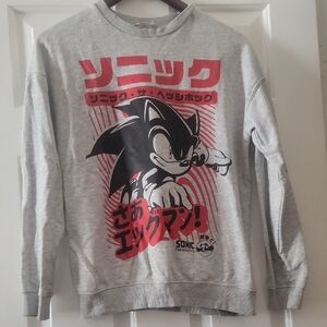 H&M Gray Sonic Graphic Crewneck Sweater